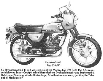 Zndapp-Schaltplan Typ 530-011 KS 50 Watercooled TT